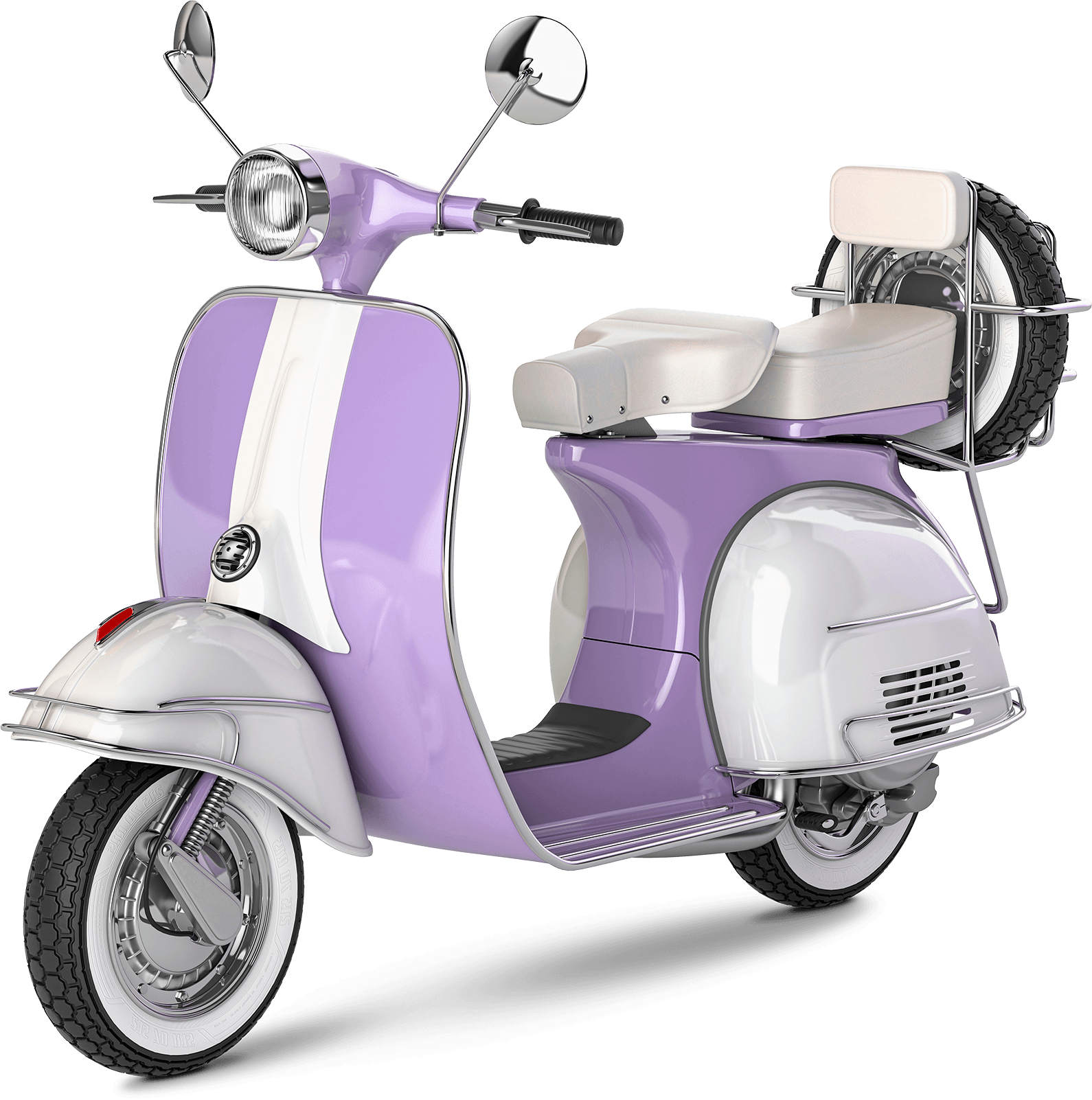 Lila och vit scooter